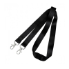 Billede af Sort Lanyard / Halssnor / Keyhanger / Nøglesnor / Halsrem 15 mm med dobbelt metal karabinhage til f.eks. events. 60270761
